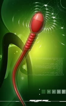 Digital illustration of sperm in colour background