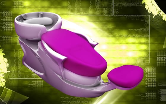 Digital illustration of Shampoo bed in colour background