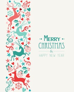 Merry Christmas and Happy New Year greeting card background. EPS10 vector file organized in layers for easy editing.