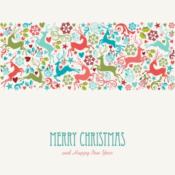 Merry Christmas and Happy New Year greeting card background. EPS10 vector file organized in layers for easy editing.