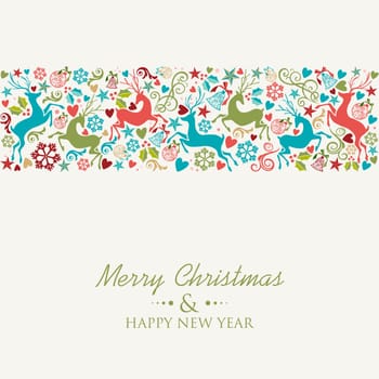 Merry Christmas and Happy New Year greeting card background. EPS10 vector file organized in layers for easy editing.
