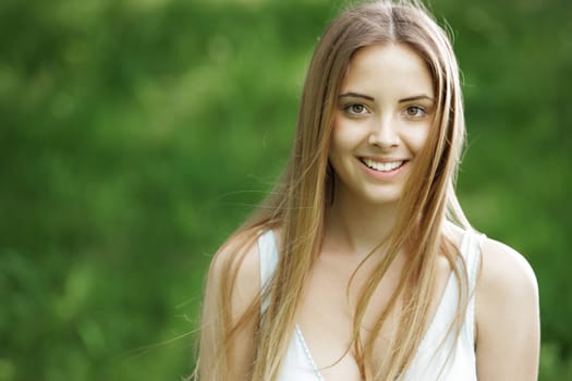 Beautiful Smiling Woman Outdoors