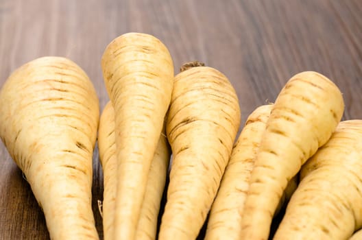 Root vegetables Parsnips in a pile