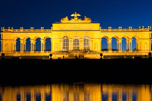 Gloriette Vienna in the evening,building and landmark of the capital
