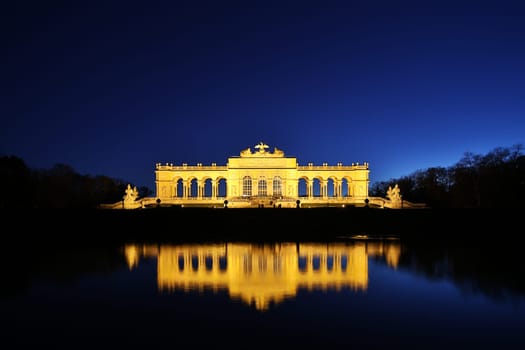 Gloriette Vienna in the evening,building and landmark of the capital