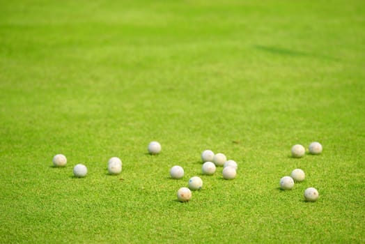 Golf balls for practice on grass