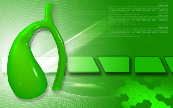 Digital illustration of pancreas in colour background