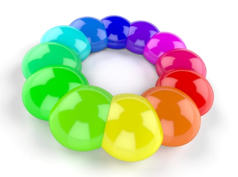 3D Symbol - In the circle of colors