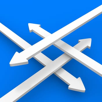 Arrow contrast blue white