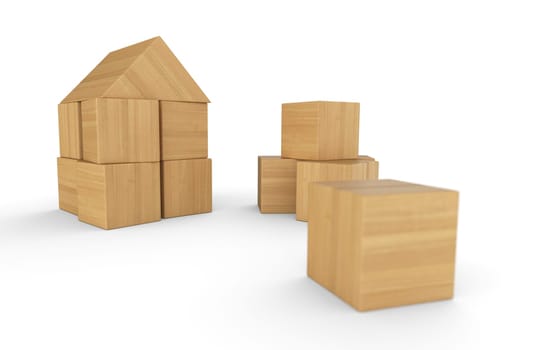 We build a house out of building blocks