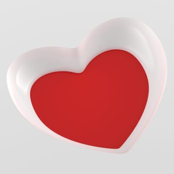 3D Heart Flyer Square - White Red