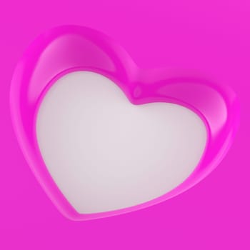 3D Heart Flyer Square - Pink White