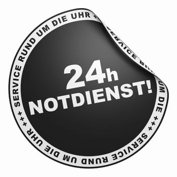 3D sticker - 24h emergency service around the clock black