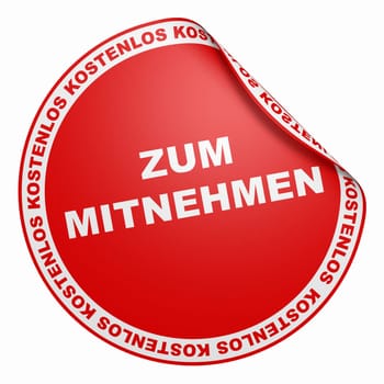 3D sticker red - To take away!