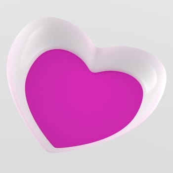 3D Heart Flyer Square - White Pink
