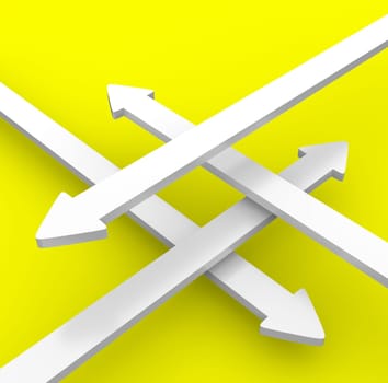 Arrow contrast yellow white