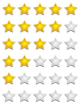 Five Star Rating System - Gold Grey