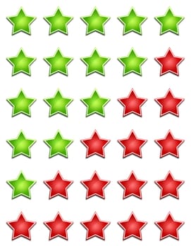 Five Star Rating System - Green Red