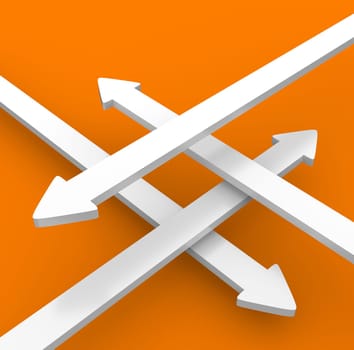 Arrow contrast orange white
