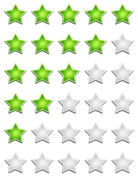 Five Star Rating System - Green Grey