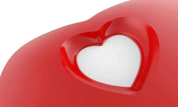 3D Heart Flyer Square - Red White 2
