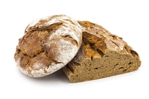 Bread,fresh crispy loaf of bread on a white background