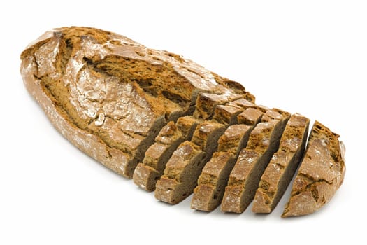 Bread,fresh crispy loaf of bread on a white background