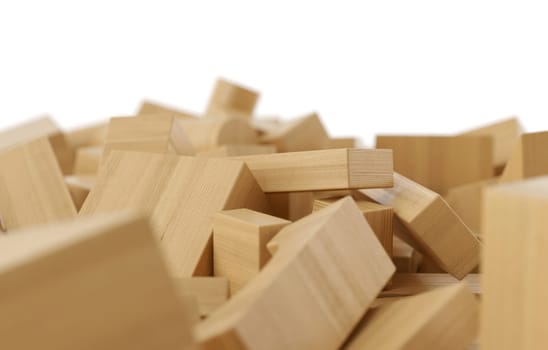 Mixed wooden building blocks