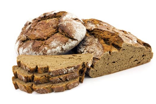 Bread,fresh crispy loaf of bread on a white background