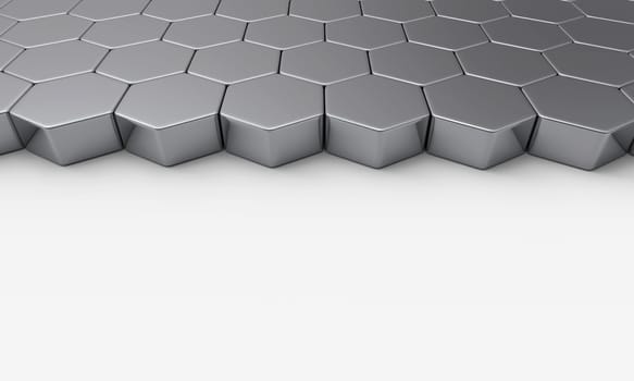 Silver hexagon building block concept 1