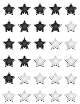 Five Star Rating System - Black and White