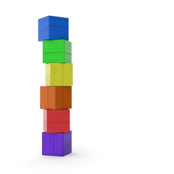 Colourful building blocks stacked