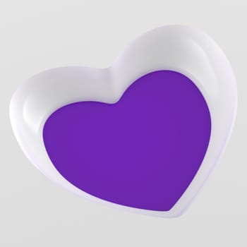 3D Heart Flyer Square - White Violet