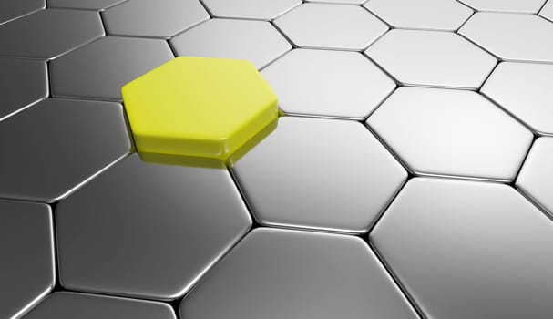 Hexagon Background - Yellow Silver