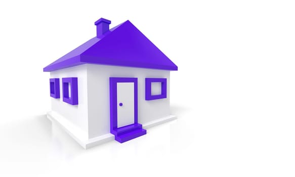 3D House Red Violet