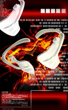 Digital illustration of collar bone in colour background