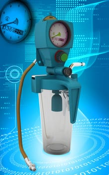 Digital illustration wall suction units in colour background