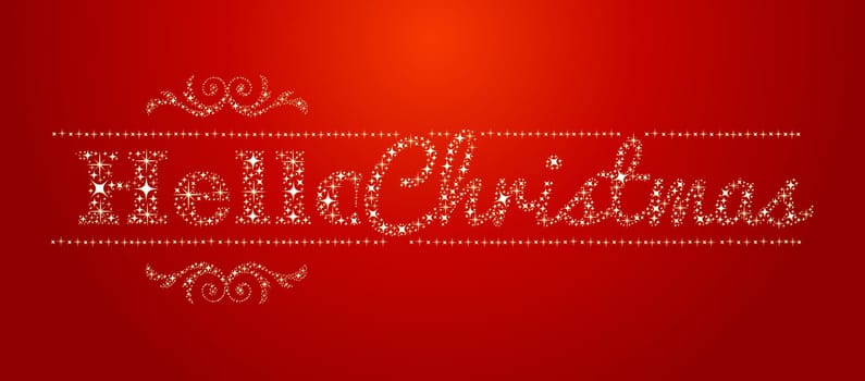 Hello Christmas contemporary stars billboard composition greeting card background. EPS10 vector file organized in layers for easy editing.