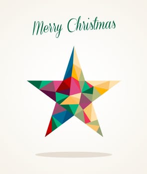 Colorful abstract Merry Christmas star shape triangle composition. EPS10 vector file organized in layers for easy editing.