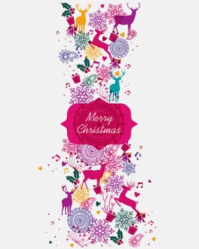 Merry Christmas banner vibrant colors seamless pattern background. EPS10 vector file organized in layers for easy editing.