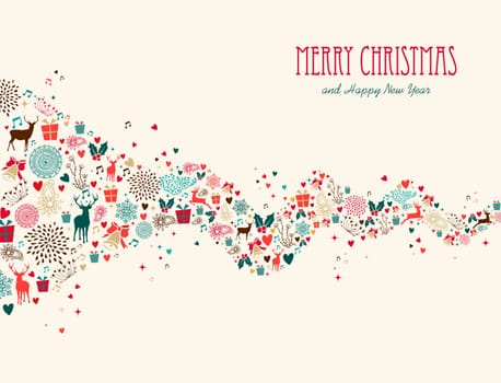 Merry Christmas and Happy New Year colorful elements splash illustration. EPS10 vector file organized in layers for easy editing.