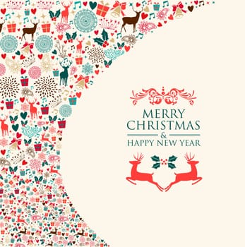 Christmas holiday colorful elements background. EPS10 vector file organized in layers for easy editing.