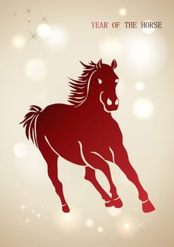 Chinese New Year of horse 2014 stars and circles colorful contemporary background. EPS10 vector file with transparency layers.