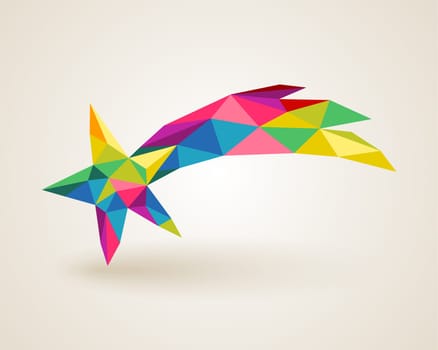 Christmas holiday star rainbow colors triangles composition. EPS10 vector file organized in layers for easy editing.