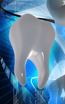 Digital illustration of teeth in colour background