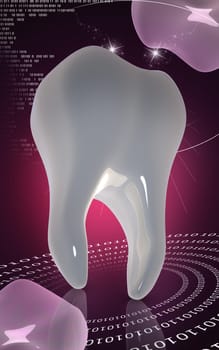 Digital illustration of teeth in colour background