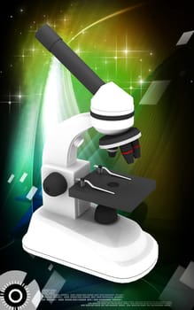 Digital illustration of microscope in colour background