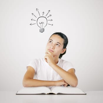 Young girl thinks about her future career