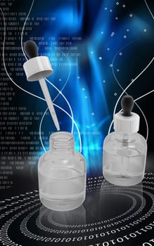 Digital illustration of medicine in colour background