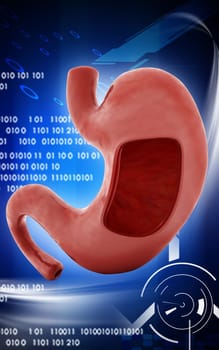 Digital illustration of stomach in colour background